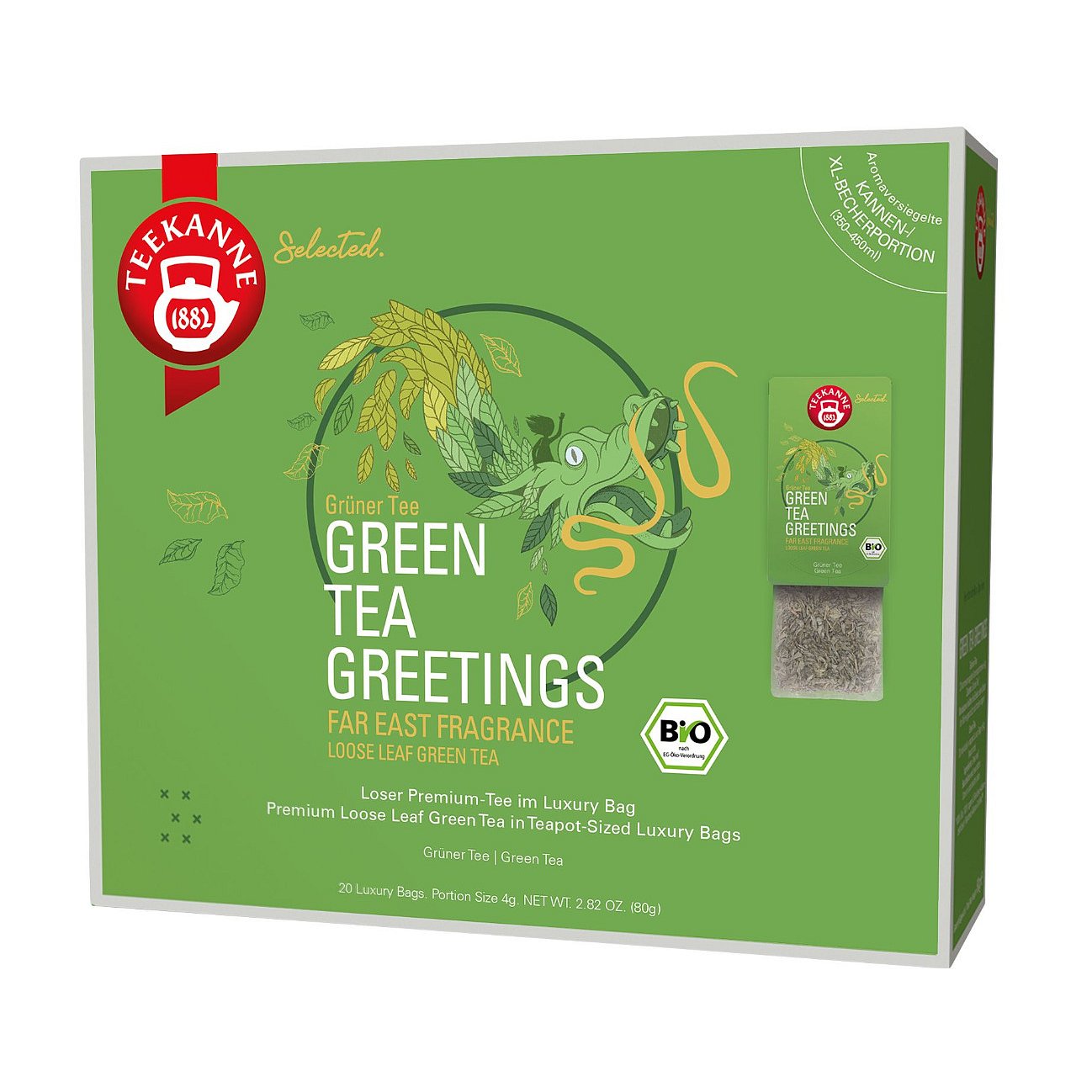 Teekanne Green Tea Greetings Luxury Bags BIO 20x4 g