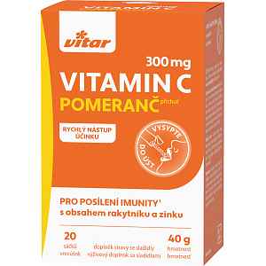 VITAR Vitamin C 300 mg+rakytník+zinek sáčky 20x2g