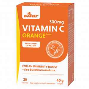 VITAR Vitamin C 300 mg+rakytník+zinek sáčky 20x2g