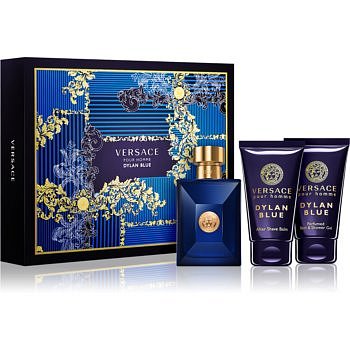 Versace Dylan Blue Pour Homme dárková sada V. toaletní voda 50 ml + sprchový gel 50 ml + balzám po holení 50 ml