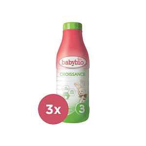 3x BABYBIO Croissance 3 tekuté kojenecké bio mléko (1l)