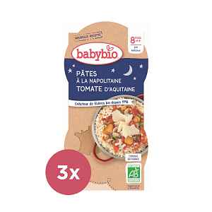 3x BABYBIO Večerní menu Neapolské těstoviny 2 x 200 g