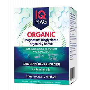 IQ Mag ORGANIC Magnesium 375 mg + vitamín B6 90 tobolek