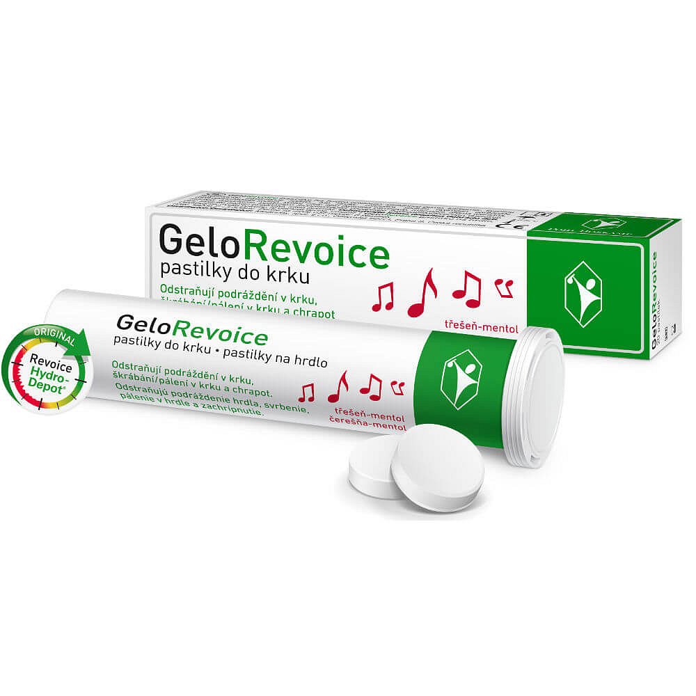 GELOREVOICE Pastilky do krku třešeň-mentol 20 ks