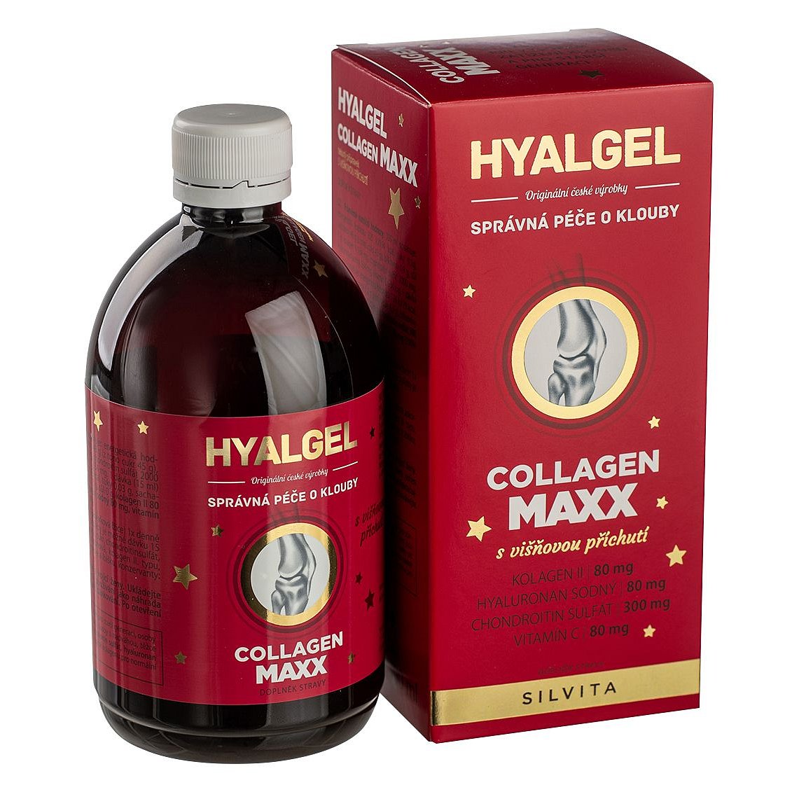 Hyalgel Collagen MAXX višeň vánoční balení 500 ml