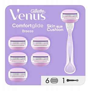 Gillette Venus ComfortGlide Breeze dámský holicí strojek + 6 hlavic