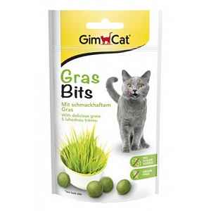 GIMCAT GRAS BITS tabl. s kočičí trávou 40g