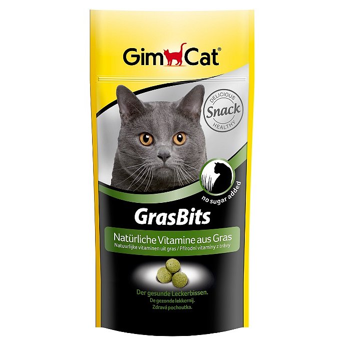 GIMCAT GRAS BITS tabl. s kočičí trávou 40g