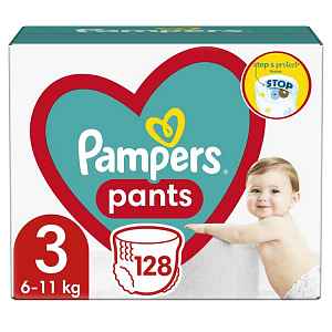 PAMPERS Pants 3 (6-11 kg) 128 ks Midi Mega box - plenkové kalhotky